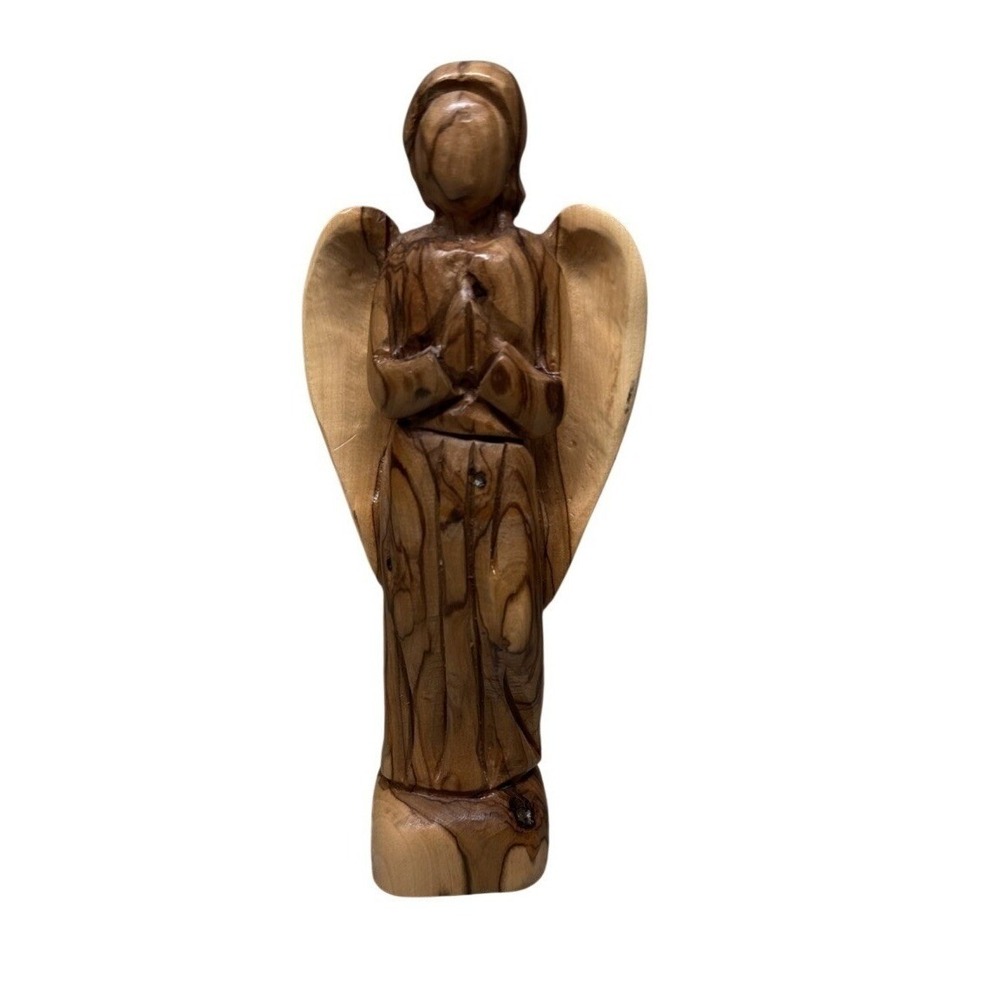Angel from Bethlehem  the Holy Land 8 Inch Hand Carved Olive Wood